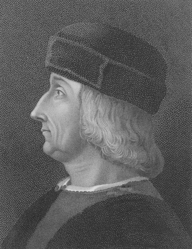 Aldus Manutius, Bellinin muotokuvan jälkeen (kaiverrus) tekijältä English School