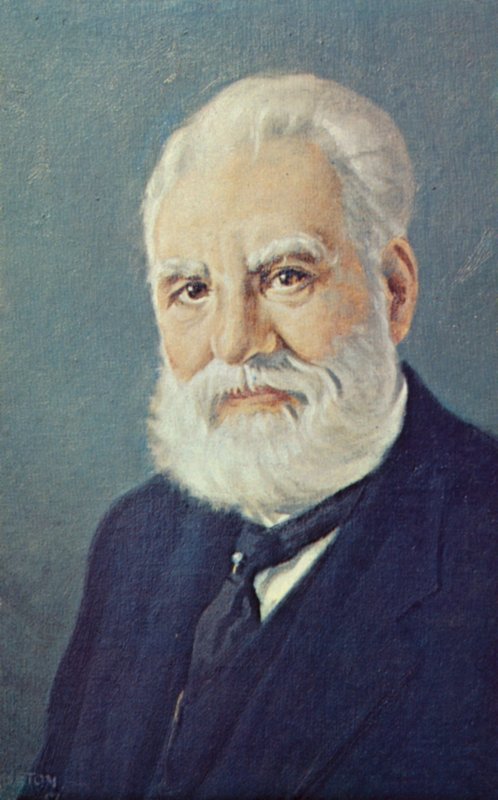 Alexander Graham Bell (1847-1922), skotlantilainen tiedemies ja keksijä (värilitro). tekijältä English School