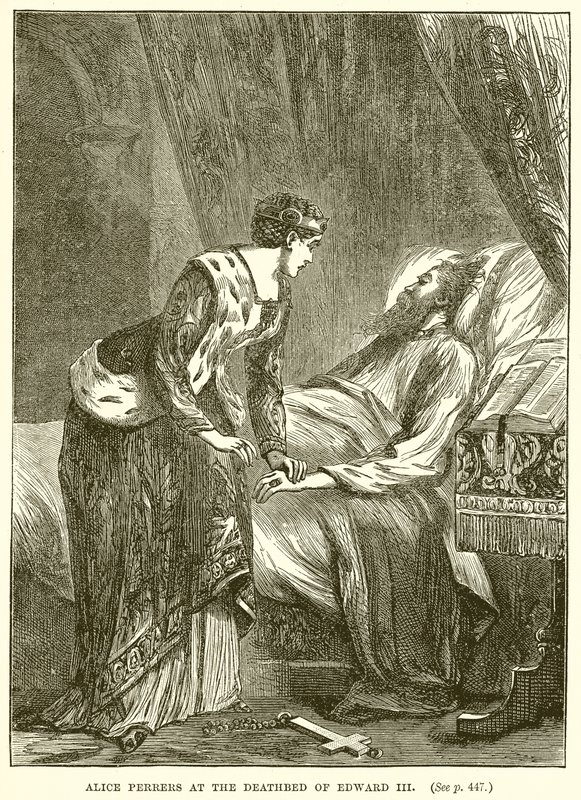 Alice Perrers Edward III:n kuolinsängyssä tekijältä English School