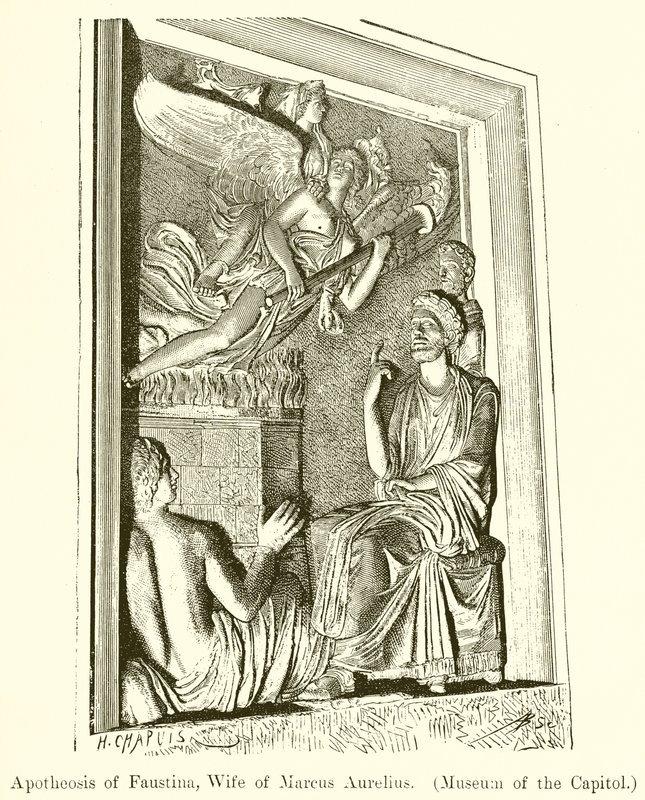 Faustinan apoteoosi, Marcus Aureliuksen vaimo. (Kapitolin museo) tekijältä English School