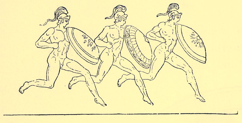Armed Race, kuvitus Kreikan historiasta, Victor Duruy, 1890 (digitaalisesti paranneltu kuva) tekijältä English School