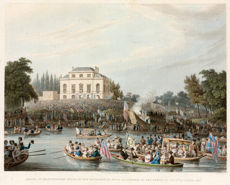 Saapuminen Brandebburgh House of the Watermen jne. ja osoite kuningattarelle, 3. lokakuuta 1820 tekijältä English School