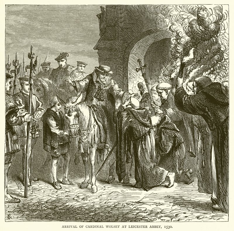 Kardinaali Wolseyn saapuminen Leicester Abbeyyn, 1530 tekijältä English School