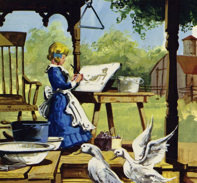 Lapsena Anna Mary Robertson nautti maalaamisesta tekijältä English School