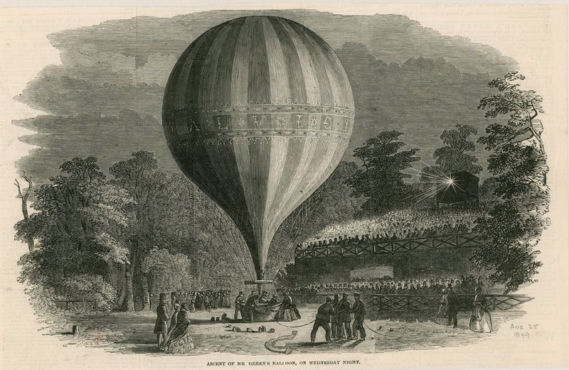 Mr Greens -ilmapallon nousu keskiviikkoiltana; Vauxhall Gardens, Lontoo tekijältä English School