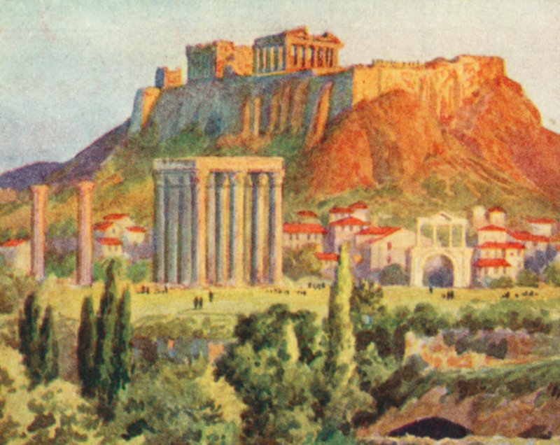 Ateena, Akropolis (värilitografia) tekijältä English School