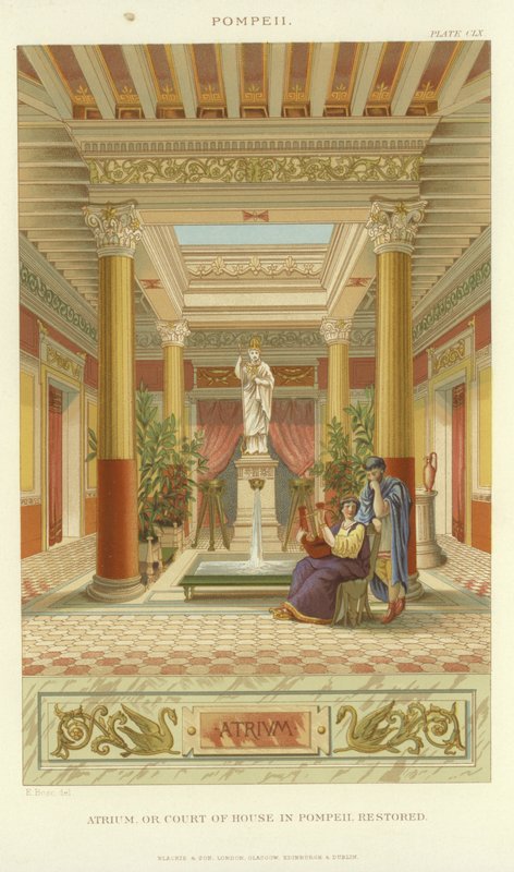 Atrium tai talon tuomioistuin Pompejissa tekijältä English School