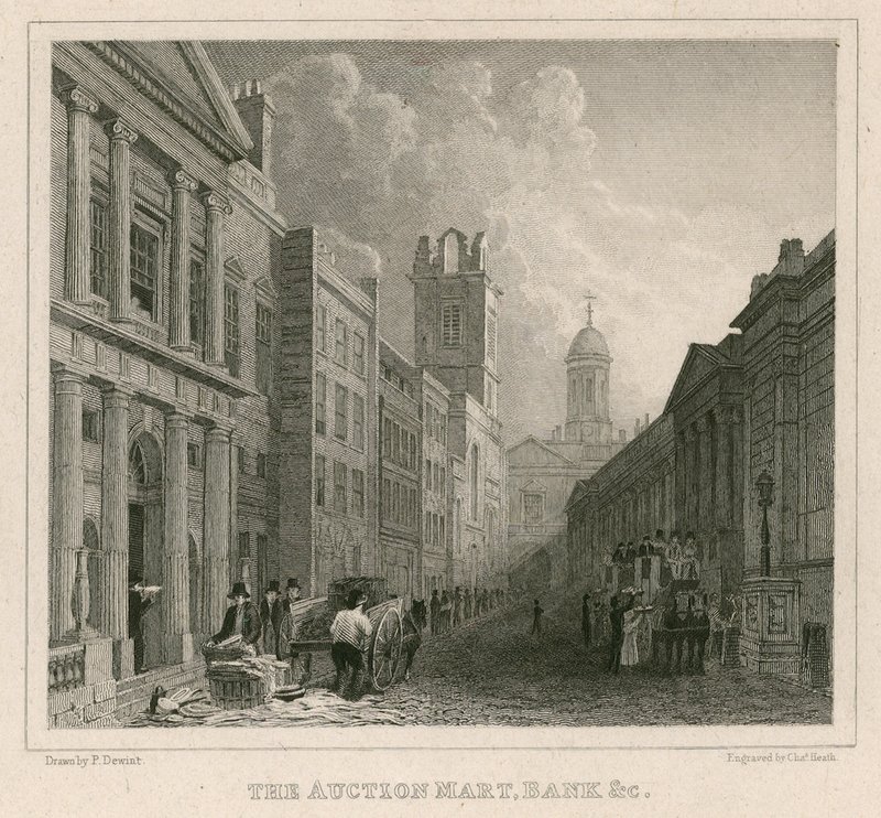 Auction Mart, St Bartholomews Lane, Lontoo ja Bank tekijältä English School