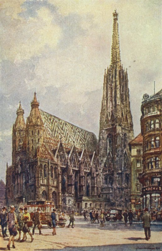 Itävalta: Pyhän Tapanin katedraali, Wien (väri litho) tekijältä English School