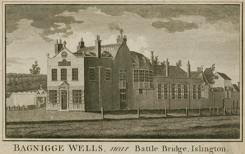 Bagnigge Wells, lähellä Battle Bridgeä, Islington, Lontoo tekijältä English School