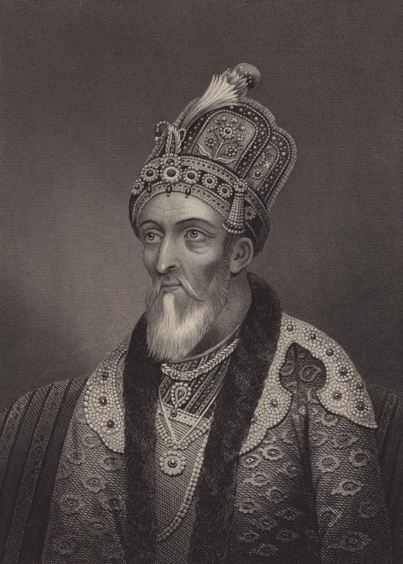 Bahadur Shah II, viimeinen mogulien keisari (kaiverrus). tekijältä English School