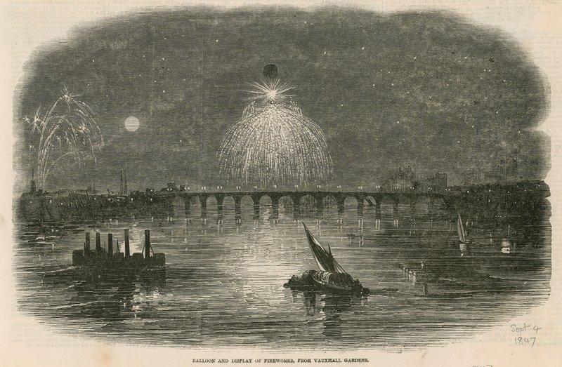 Ilmapallo ja ilotulitus, Vauxhall Gardens, Lontoo tekijältä English School