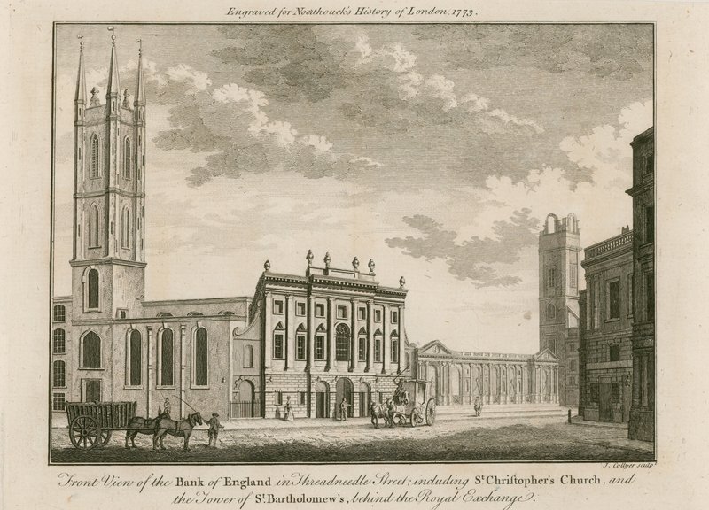 Bank of England, East Wing lisäsi Sir Robert Taylor, 1765 tekijältä English School