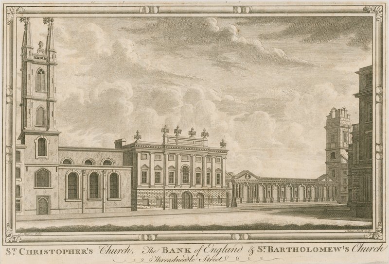 Bank of England, East Wing lisäsi Sir Robert Taylor, 1765 tekijältä English School