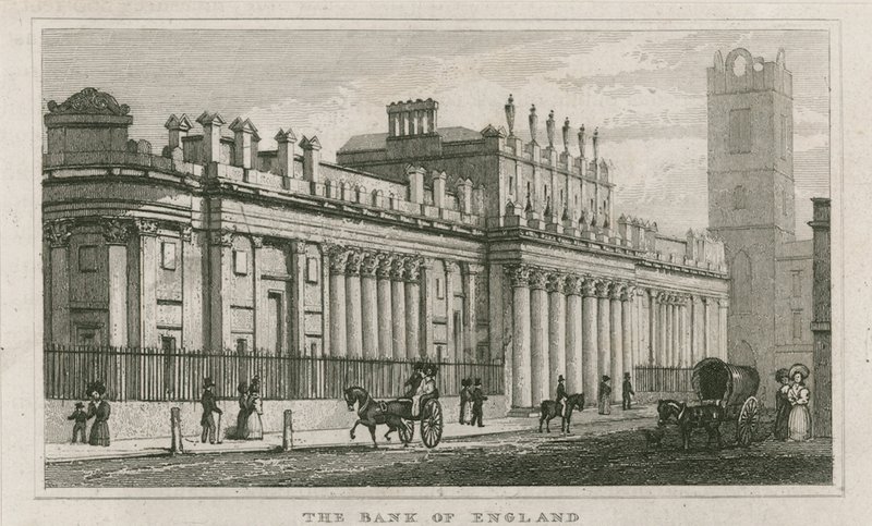 Bank of England, Sir John Soanes South Front, 1823 tekijältä English School