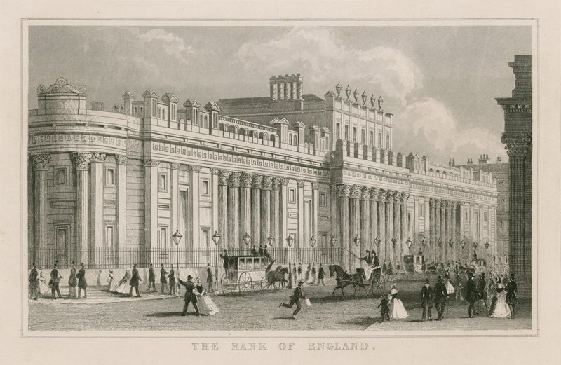 Bank of England, Sir John Soanes South Front, 1823 tekijältä English School