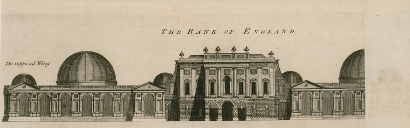 Bank of England, West Wing lisäsi Sir Robert Taylor, 1783 tekijältä English School