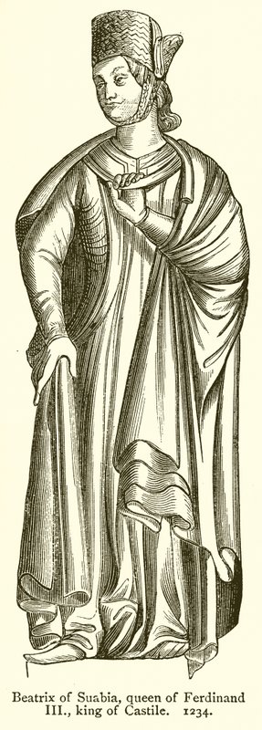 Beatrix Suabialainen, Ferdinand III:n kuningatar, Kastilian kuningas. 1234 tekijältä English School