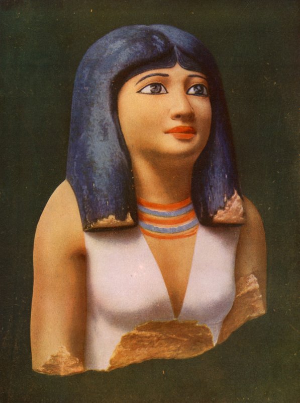 Egyptiläisen haudan ikuiseen pimeyteen tarkoitettu kauneus (väri litho) tekijältä English School