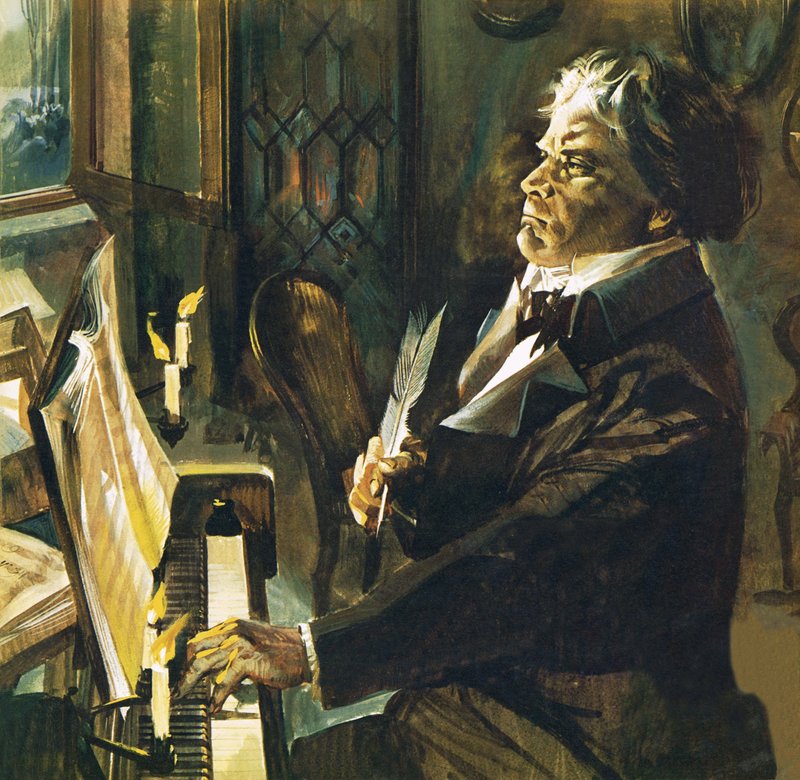 Beethoven pianon ääressä tekijältä English School