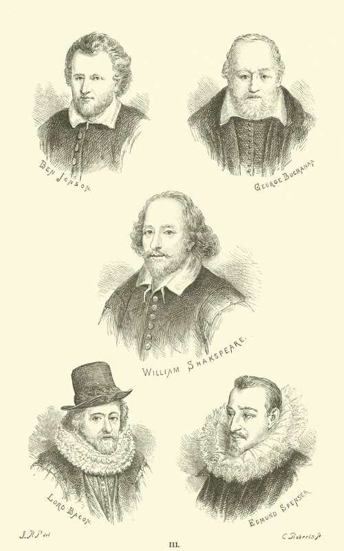Ben Jonson, George Buchanan, William Shakespeare, Lord Bacon, Edmund Spenser tekijältä English School