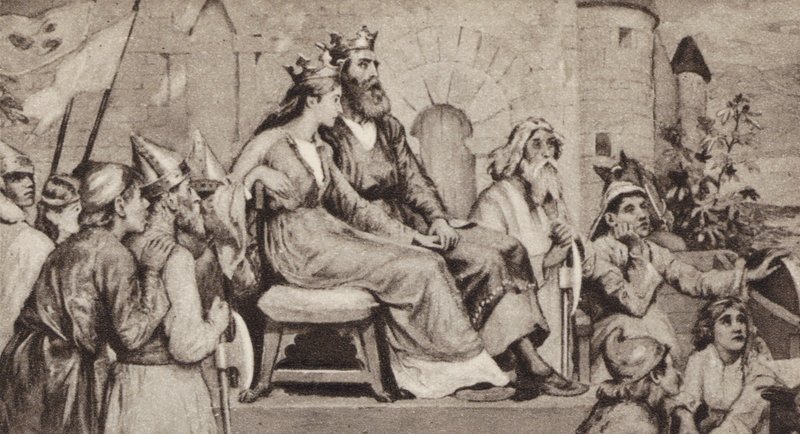Bertha, Kentin kuninkaan Aethelbertin vaimo (litho) tekijältä English School