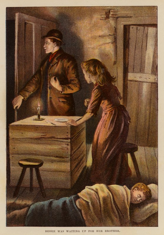 Bessie odotti veljeään (värilitografia). tekijältä English School