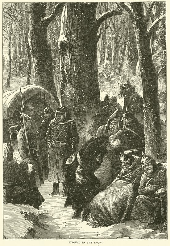 Bivouac lumessa, marraskuu 1870 tekijältä English School