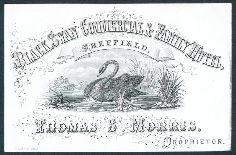 Black Swan Commercial & Family Hotel, Sheffield, kauppakortti tekijältä English School