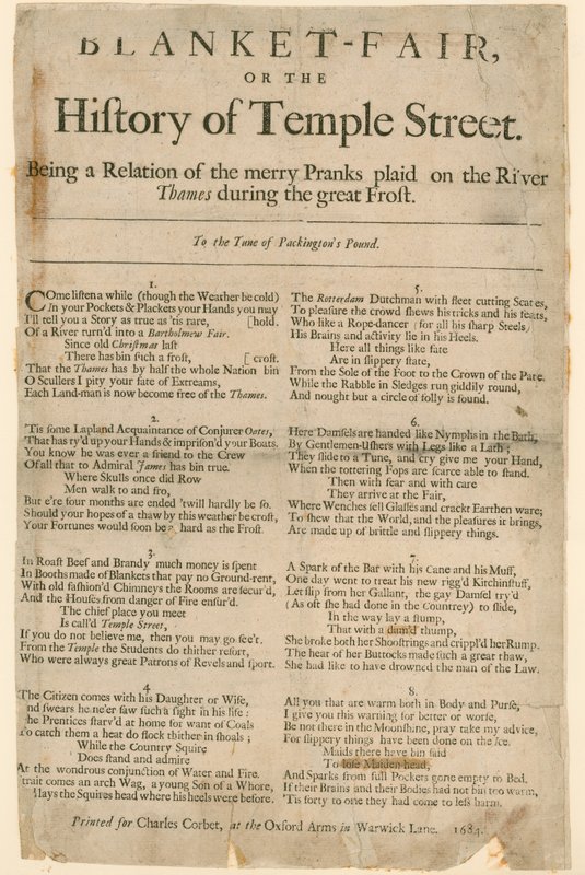 Peittomessut. Runo pakkasmessuista 1684 tekijältä English School