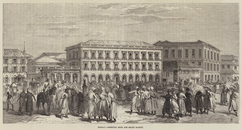 Bombay, Oriental Bank and Share Market (kaiverrus) tekijältä English School