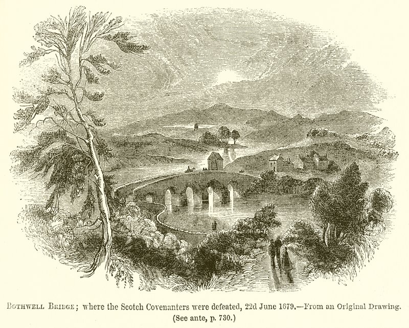 Bothwell Bridge; jossa Scotch Covenanters voitti, 22. kesäkuuta 1679 tekijältä English School