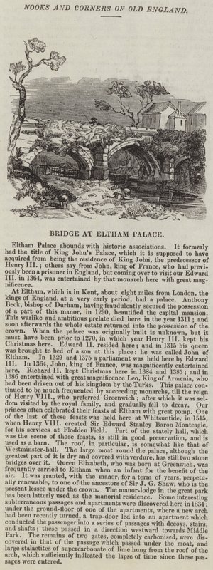 Silta Eltham Palacessa (kaiverrus) tekijältä English School