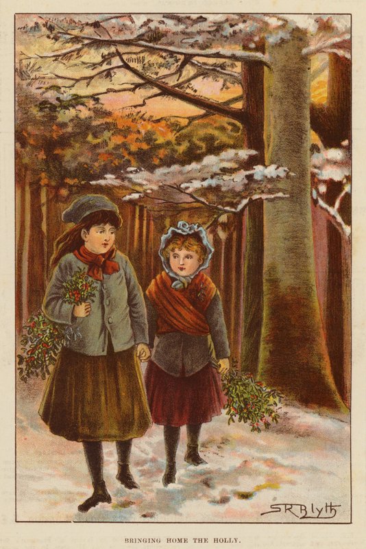 Bringing Home the Holly (väri litho) tekijältä English School