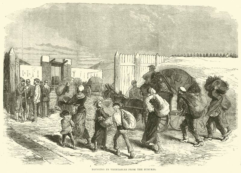Vihannesten tuominen lähiöistä, lokakuu 1870 tekijältä English School