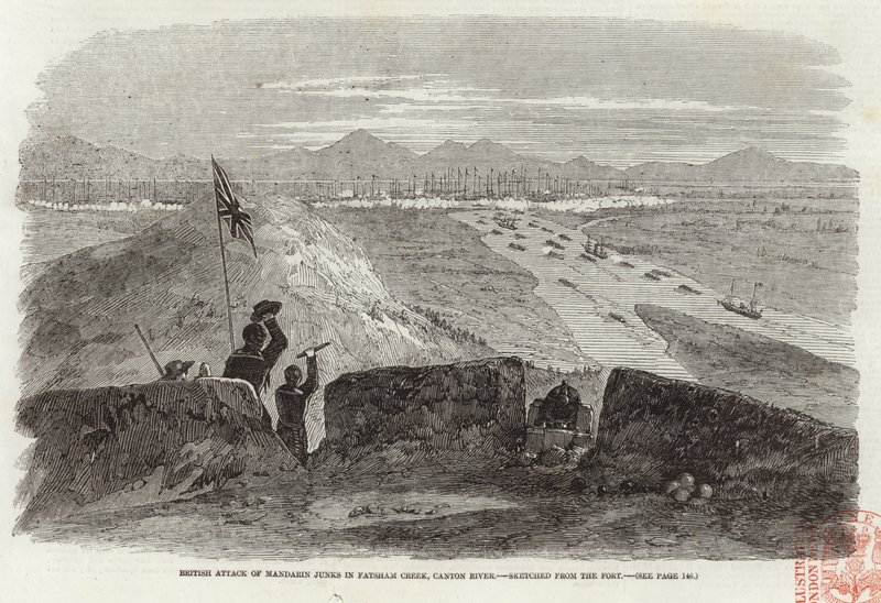 British Attack of Mandarin junks on Fatsham Creek tekijältä English School