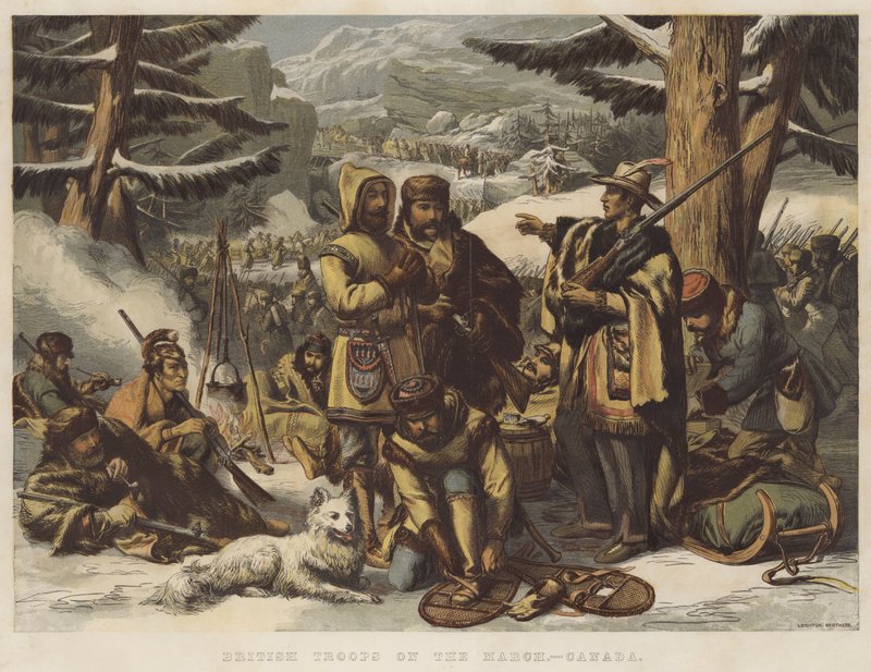 Brittijoukot maaliskuussa, Kanada (chromolitho) tekijältä English School