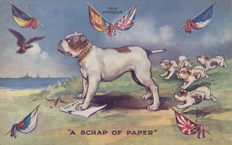 Brittibulldoggi seisoo Britannian sopimuksessa Belgian kanssa tekijältä English School