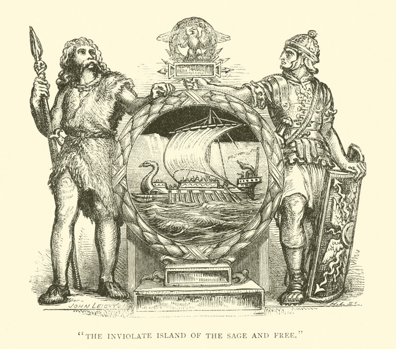 Britti ja roomalainen, Britannia, The Inviolate Island of the Sage and Free (kaiverrus) tekijältä English School