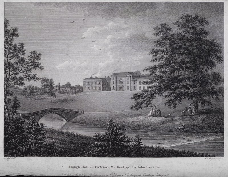 Brough Hall Yorkshiressa, Sir John Lawsonin kotipaikka (kaiverrus) tekijältä English School