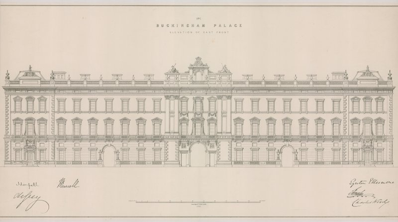 Buckinghamin palatsi, East Frontin korkeus tekijältä English School