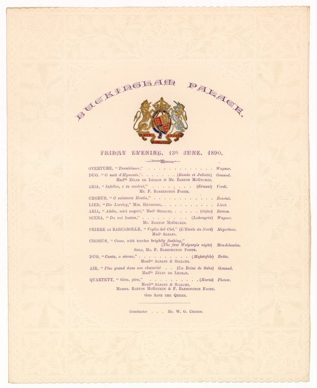 Buckinghamin palatsin konsertti 13. kesäkuuta 1890 tekijältä English School
