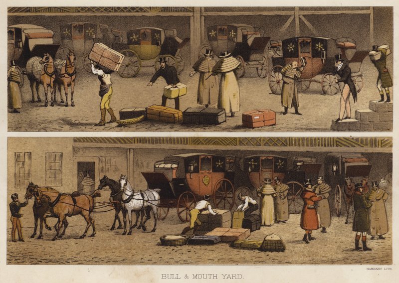 Bull and Mouth Yard (väri litho) tekijältä English School