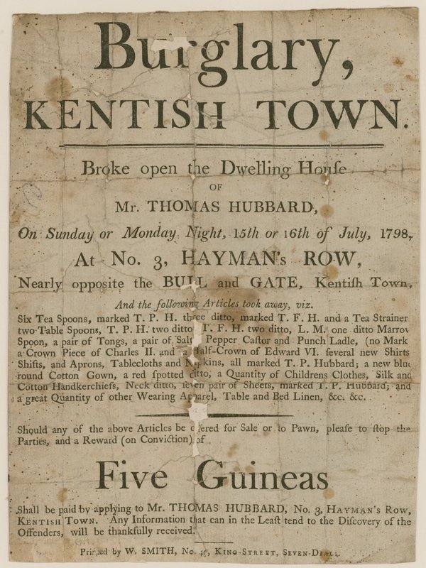 Murto Kentish Townissa vuonna 1798. Palkinto 5 puntaa tekijältä English School