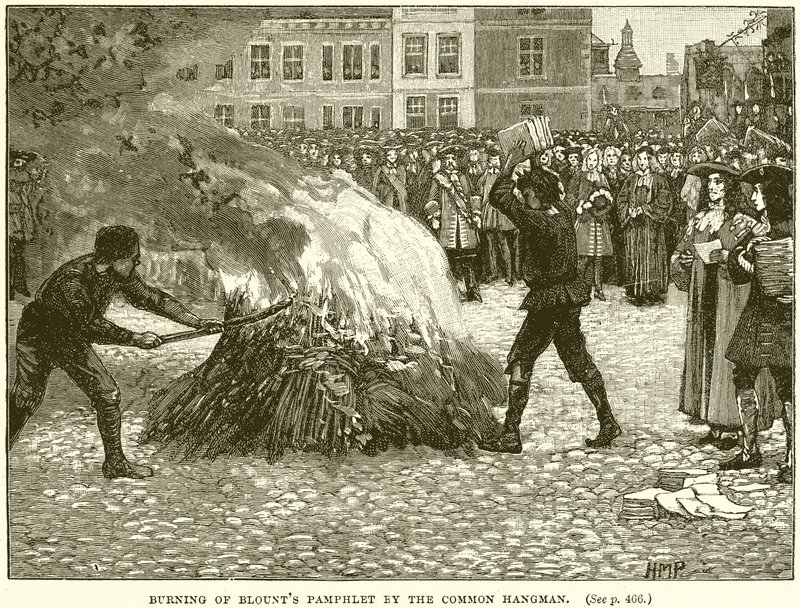 Burning of Blounts -lehtinen, kirjoittanut Common Hangman tekijältä English School