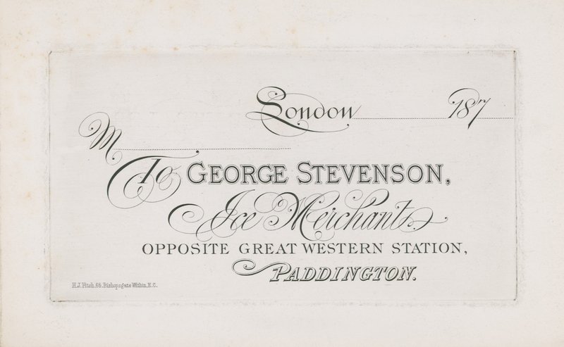 George Stevensonin käyntikortti tekijältä English School
