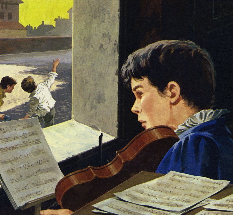 Kuuden vuoden iässä Paganini opetteli soittamaan viulua tekijältä English School