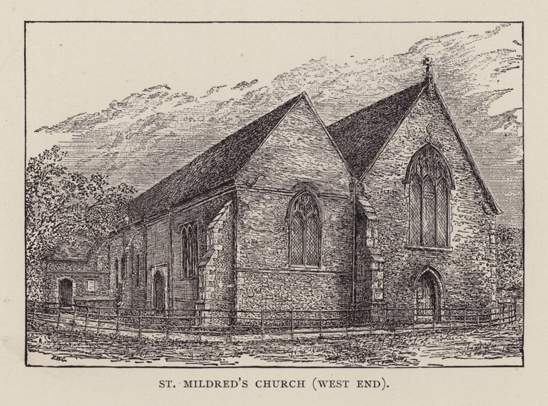 Canterbury: St Mildredin kirkko, West End (litho) tekijältä English School
