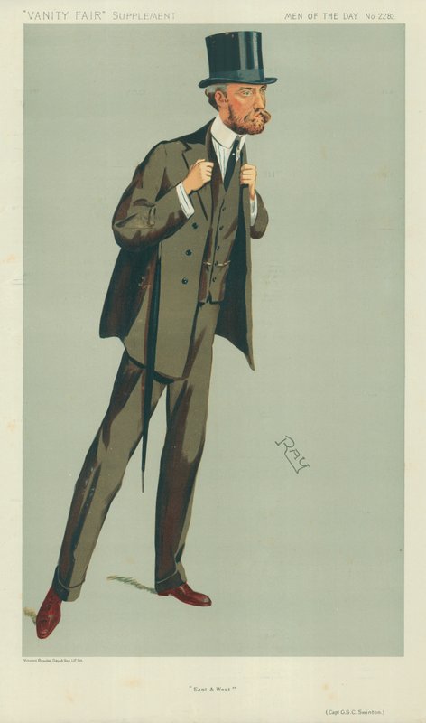 Kapteeni G S C Swinton, East and West, 24. heinäkuuta 1912, Vanity Fair -sarjakuva tekijältä English School