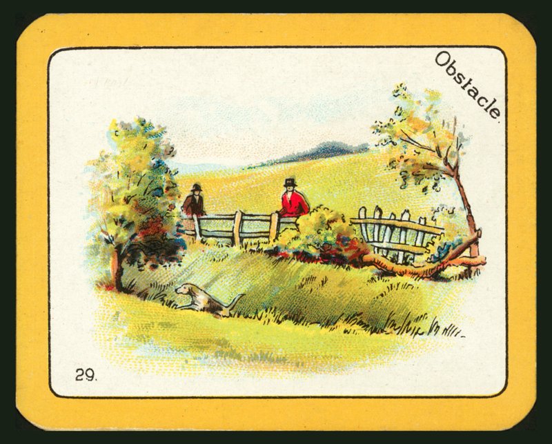 Kortti Black Cat Greyhound Racing Game -kilpailusta (värilitografia). tekijältä English School